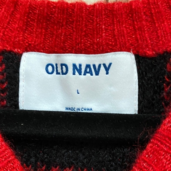 Old Navy Buffalo Plaid Sweater, Size L - Picture 2 of 7